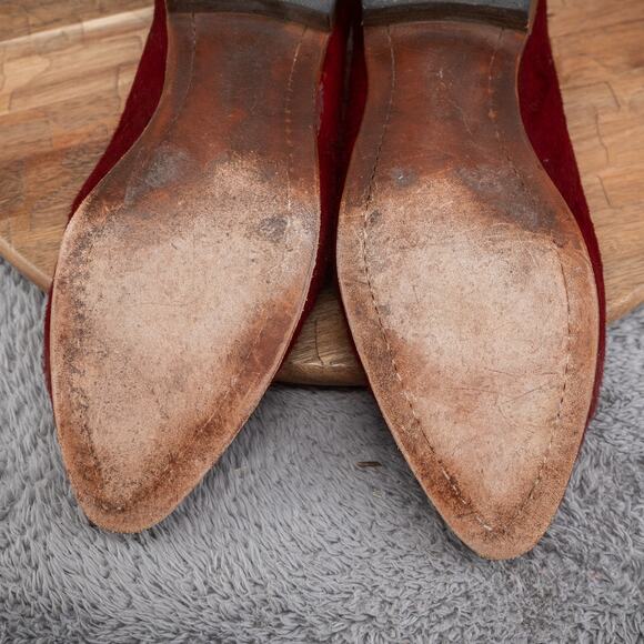 Lucchese Embroidered Maroon Calf Hair Womens Size 9 Loafer - Picture 11 of 12